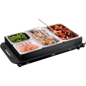 Cooks Professional Buffet Warmer Food Hot Plate 7.2l 4 Tray Adjustable Temp 300w Cooks Professional Buffet Warmer Food Hot Plate 7.2l 4 Tray Adjustable Temp 300w