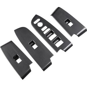 Sodial 4x(Carbon Fiber Window Glass Lift Button Trim Cover Door Armrest Panel5460 Sodial 4x(Carbon Fiber Window Glass Lift Button Trim Cover Door Armrest Panel5460