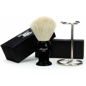 Haryali London 2 Piece Set Men White Badger Hair Shaving Brush With Brush Stainless Steel Stand Haryali London 2 Piece Set Men White Badger Hair Shaving Brush With Brush Stainless Steel Stand