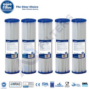 5pk X 20 Micron 10\" Pleated Washable Sediment Water Filter Aquafilter Fccel20 5pk X 20 Micron 10\" Pleated Washable Sediment Water Filter Aquafilter Fccel20