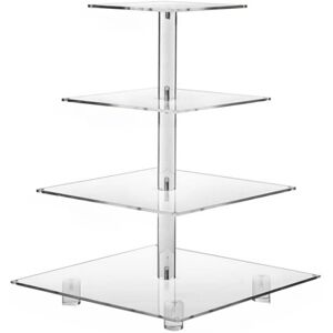 Sodial 4 Tier Acrylic Cupcake Stand,Square Cupcake Display Stand For Birthday,6618 Sodial 4 Tier Acrylic Cupcake Stand,Square Cupcake Display Stand For Birthday,6618