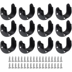 Uxcell 12pcs Stainless Steel Closet Rod Brackets, 1.25inch Dia U-Shaped , Black Uxcell 12pcs Stainless Steel Closet Rod Brackets, 1.25inch Dia U-Shaped , Black