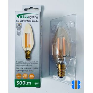 (Box 10) Bell Lighting 01433 Led 4w Vintage Amber Candle Ses E14 300lm 2200k A+ (Box 10) Bell Lighting 01433 Led 4w Vintage Amber Candle Ses E14 300lm 2200k A+