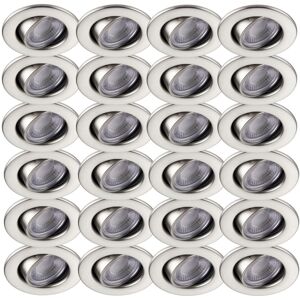 Firstchoicelighting Set Of 24 Satin Nickel 6w Led Fire Rated 3000k Tilt Recessed Ceiling Downlights Firstchoicelighting Set Of 24 Satin Nickel 6w Led Fire Rated 3000k Tilt Recessed Ceiling Downlights