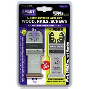 Smart P32tn3plus 32mm Bi-Metal Blade 3pc + Foc H32rw Rapid Wood Blade Smart P32tn3plus 32mm Bi-Metal Blade 3pc + Foc H32rw Rapid Wood Blade