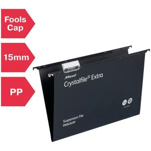 Rexel Crystalfile Extra 15mm Suspension File Black (Pack Of 25) 3000080 Rexel Crystalfile Extra 15mm Suspension File Black (Pack Of 25) 3000080