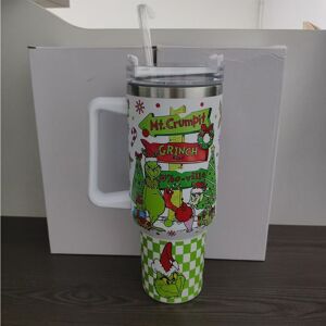 40oz/1200ml Christmas Grinch Tumbler With Handle And Straw For Sports Or Travel 40oz/1200ml Christmas Grinch Tumbler With Handle And Straw For Sports Or Travel
