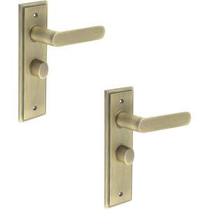 2 Pack Antique Brass Bathroom Door Handle With Backplate And Turn Rele Variant 7 2 Pack Antique Brass Bathroom Door Handle With Backplate And Turn Rele Variant 7