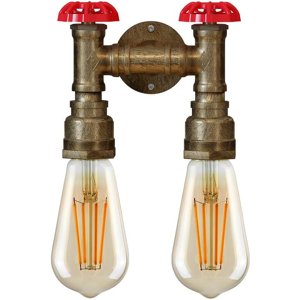 Does Not Apply Industrial Steampunk Twin Water Pipe Wall Lamp Vintage Rustic E27 Sconce With Re Does Not Apply Industrial Steampunk Twin Water Pipe Wall Lamp Vintage Rustic E27 Sconce With Re