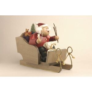 Kwo Kunstgewerbe-Werkstätten Olbernhau Gmbh Smoking Man Santa Claus On Sled 13x24x18cm New Kwo Kunstgewerbe-Werkstätten Olbernhau Gmbh Smoking Man Santa Claus On Sled 13x24x18cm New