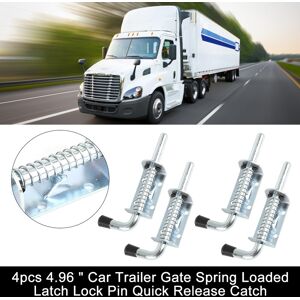 Uxcell 4pcs 4.96 " Car Trailer Gate Spring Loaded Latch Lock Pin Quick Release Catch Uxcell 4pcs 4.96 " Car Trailer Gate Spring Loaded Latch Lock Pin Quick Release Catch
