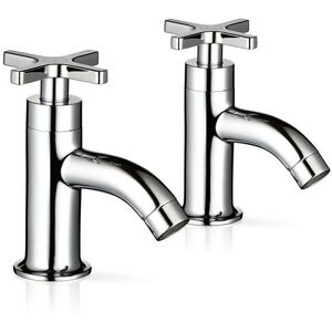 Mira Showers Revive Basin Pillar Taps Chrome Crosshead Handles - 1 Pair Mira Showers Revive Basin Pillar Taps Chrome Crosshead Handles - 1 Pair
