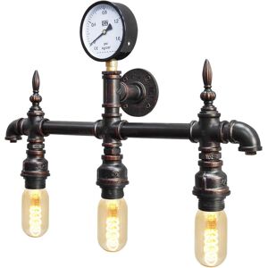 Rustic Industrial Water Pipe Wall Light Vintage Steampunk Metal 3 Lamp Scone Wit Rustic Industrial Water Pipe Wall Light Vintage Steampunk Metal 3 Lamp Scone Wit