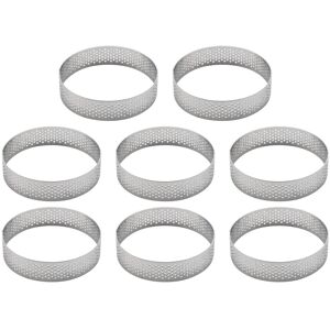 Sodial 3x(8pcs Stainless Steel Tart , Heat- Perforated Cake Mousse Round2279 Sodial 3x(8pcs Stainless Steel Tart , Heat- Perforated Cake Mousse Round2279