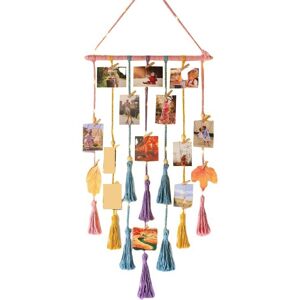 Sodial 3x(Wall Hanging Picture Display Macrame With Fairy Light And Clip Boho1677 Sodial 3x(Wall Hanging Picture Display Macrame With Fairy Light And Clip Boho1677