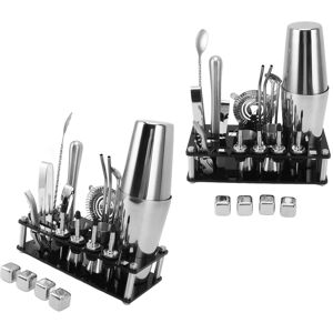 23pcs Cocktail Shaker Set Professional Bar Cocktail Tools Stainless Steel Fi 23pcs Cocktail Shaker Set Professional Bar Cocktail Tools Stainless Steel Fi