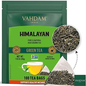 Vahdam, Green Tea Bags From Himalayas 100 Pyramid Tea Bags 100% Natural Green Vahdam, Green Tea Bags From Himalayas 100 Pyramid Tea Bags 100% Natural Green