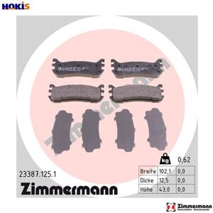 Zimmermann Brake Pad Set Disc Brake 23387.125.1 For Mazda Roadster/ii/mx-5 Familia/v 323 Zimmermann Brake Pad Set Disc Brake 23387.125.1 For Mazda Roadster/ii/mx-5 Familia/v 323