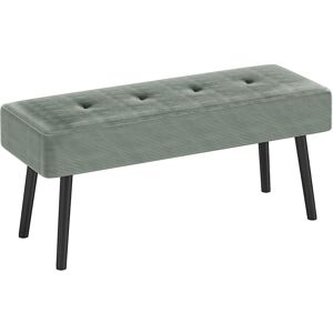 Homcom End Of Bed Bench W/ Thick Padding And Steel Legs For Entryway, Green Homcom End Of Bed Bench W/ Thick Padding And Steel Legs For Entryway, Green