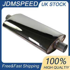 Jdmspeed Universal 2.5" 63mm Stainless Oval Exhaust Back Box Silencer Muffler Resonator Jdmspeed Universal 2.5" 63mm Stainless Oval Exhaust Back Box Silencer Muffler Resonator