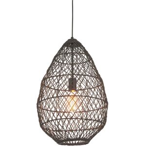 Loops Hanging Ceiling Pendant Light - Black Rattan Basket & Matt Black - 10w Led E27 Loops Hanging Ceiling Pendant Light - Black Rattan Basket & Matt Black - 10w Led E27