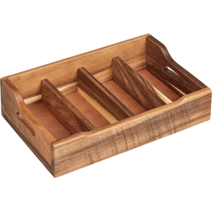 Does Not Apply Extra Large Cutlery Tray W/4 Compartments In Natural Acacia Does Not Apply Extra Large Cutlery Tray W/4 Compartments In Natural Acacia