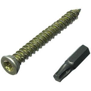 Onestopdiy New 100 X Concrete Frame Screws 7.5 X 122mm + Caps With A Free Torx Bit - Onest Onestopdiy New 100 X Concrete Frame Screws 7.5 X 122mm + Caps With A Free Torx Bit - Onest