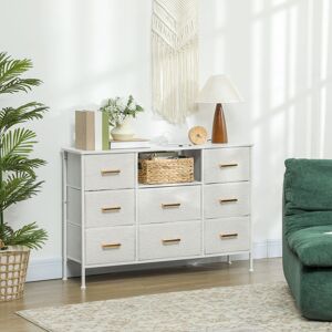 Boucle Chest Of Drawers, 2 Usb & 2 Ac Ports, 8 Drawers Dresser Homcom Boucle Chest Of Drawers, 2 Usb & 2 Ac Ports, 8 Drawers Dresser Homcom