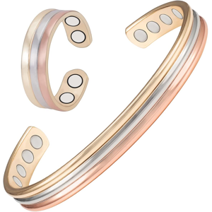 Does Not Apply Tri Tone Magnetic Copper Bracelets And Ring For Women Or Men, Copper Bangles Wit Does Not Apply Tri Tone Magnetic Copper Bracelets And Ring For Women Or Men, Copper Bangles Wit