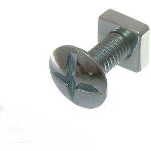 Onestopdiy New 200 X Roofing Bolts Cross Head + Square Nut Zp Zinc Plated 6mm M6 X 16mm - O Onestopdiy New 200 X Roofing Bolts Cross Head + Square Nut Zp Zinc Plated 6mm M6 X 16mm - O