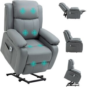 Homcom Riser And Recliner Chair Power Lift Recliner With Remote Grey Homcom Riser And Recliner Chair Power Lift Recliner With Remote Grey