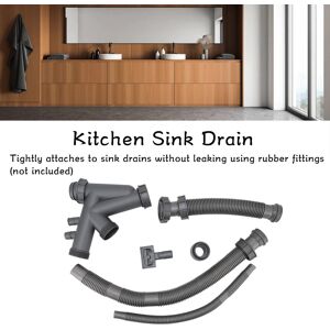 Double Basin Wash Basin Drain Pipe Kit Quick-Connect Type Suitable For Kitchen D Double Basin Wash Basin Drain Pipe Kit Quick-Connect Type Suitable For Kitchen D