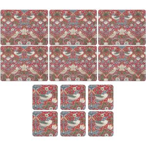 Pimpernel - Wm Morris Strawberry Thief Red, 6 Placemats + 6 Coasters Pimpernel - Wm Morris Strawberry Thief Red, 6 Placemats + 6 Coasters
