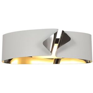Litecraft Visconte Alma Wall Light 10 Watt Integrated Led Fitting - White, Polished Chrome Litecraft Visconte Alma Wall Light 10 Watt Integrated Led Fitting - White, Polished Chrome