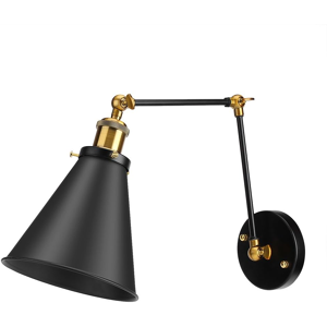 Does Not Apply Retro Black Wall Sconce, Vintage Industrial Loft Swing Arm Adjustable Angle Wall Does Not Apply Retro Black Wall Sconce, Vintage Industrial Loft Swing Arm Adjustable Angle Wall
