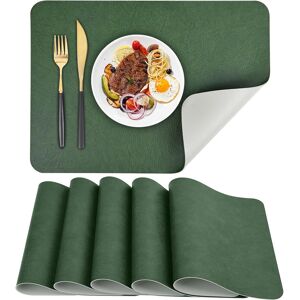 Faux Leather Placemats Set Of 6 Dual Sided Heat Resistant Dining Table Place Mat Faux Leather Placemats Set Of 6 Dual Sided Heat Resistant Dining Table Place Mat