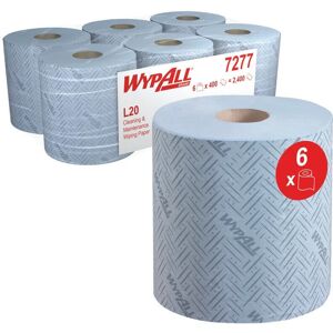 Wypall L20 Essential Centrefeed Wiping Paper Roll 2 Ply Blue (Pack Of 6) 7277 Wypall L20 Essential Centrefeed Wiping Paper Roll 2 Ply Blue (Pack Of 6) 7277