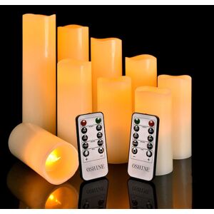 Oshine Led Candles Flameless Candles (H 4" 5" 6" 7" 8" 9") Set Of 9 Real Wax Pi Oshine Led Candles Flameless Candles (H 4" 5" 6" 7" 8" 9") Set Of 9 Real Wax Pi