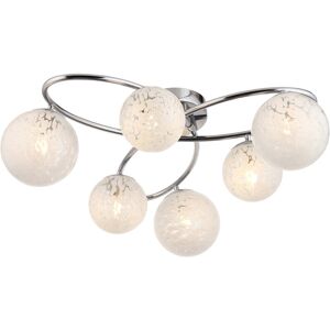 Loops Chrome Semi Flush Low Ceiling Light White Confetti Multi Arm Glass 6 X 3w Led G9 Loops Chrome Semi Flush Low Ceiling Light White Confetti Multi Arm Glass 6 X 3w Led G9