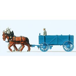 Horse Drawn Open Farm Cart + Figures Preiser 30468 Horse Drawn Open Farm Cart + Figures Preiser 30468