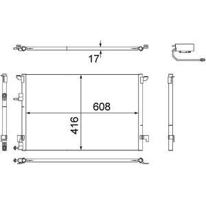 Mahle A/c Condenser Parallel Cooling Pipes Fits Cadillac Bls Saab 9-3 9-3x Mahle A/c Condenser Parallel Cooling Pipes Fits Cadillac Bls Saab 9-3 9-3x