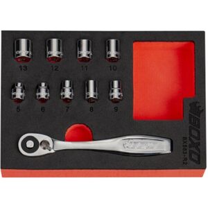 Boxo 10 Piece 1/4in Drive Low Profile Socket Set Metric 5-13mm Eva Foam Bx583-R2 Boxo 10 Piece 1/4in Drive Low Profile Socket Set Metric 5-13mm Eva Foam Bx583-R2