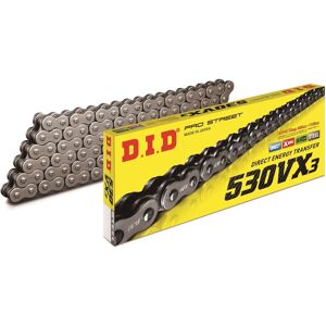 D.I.D. Motorcycle X-Ring Drive Chain Steel 530 Vx 96 Rivet Link D.I.D. Motorcycle X-Ring Drive Chain Steel 530 Vx 96 Rivet Link