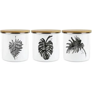 Purely Home Black & White Leaf Tea, Coffee & Sugar Storage Canisters - Foliage Kitchen Gifts Purely Home Black & White Leaf Tea, Coffee & Sugar Storage Canisters - Foliage Kitchen Gifts