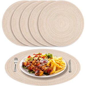 Placemats Washable Round Braided Place Mats Set Of 6 38 Cm Round Place Mats Wipe Placemats Washable Round Braided Place Mats Set Of 6 38 Cm Round Place Mats Wipe