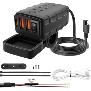 Does Not Apply Dexumod Motorcycle Car Charger Socket Fast Charging 2 Usb/2.4a+type C/2.4a With Does Not Apply Dexumod Motorcycle Car Charger Socket Fast Charging 2 Usb/2.4a+type C/2.4a With