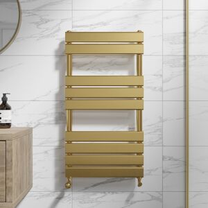 Duratherm Radilux Flat Panel Heated Towel Rail Brushed Brass - 950 X 500mm Duratherm Radilux Flat Panel Heated Towel Rail Brushed Brass - 950 X 500mm