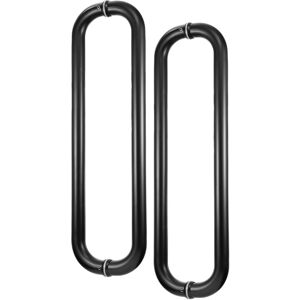 Uxcell 2 Pcs Shower Door Pull, 17" Hole Center Back To Back Glass Door Handle, Black Uxcell 2 Pcs Shower Door Pull, 17" Hole Center Back To Back Glass Door Handle, Black