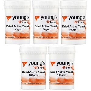 Youngs Young`S Dried Active Yeast For Beer & Wine Making Home Brew 5 X 100g Free P&p Youngs Young`S Dried Active Yeast For Beer & Wine Making Home Brew 5 X 100g Free P&p