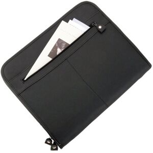 juescha Gmbh Alassio Conference Folder Zipped 3 Compartments A4 Leather-Look Black Ref 30042 juescha Gmbh Alassio Conference Folder Zipped 3 Compartments A4 Leather-Look Black Ref 30042
